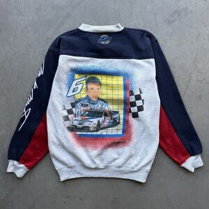 Vintage Speed Zone Mens L Mark Martin #6 Color Block Sweatshirt Dupont Nascar